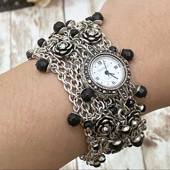 White House Black Market Chain Beaded Watch